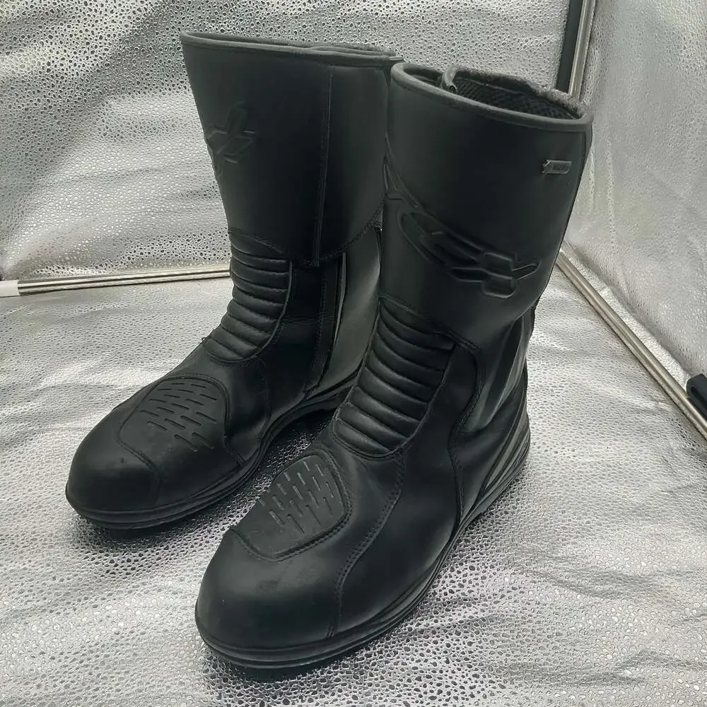 TCX Black Waterproof Leather Motorcycle Touring Boots Size EU 40 US 7.5
